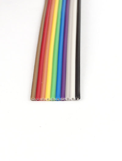 Harfington Uxcell 3.3ft 10 Pin Conductor Rainbow Color Flat Ribbon Cable IDC Wire 1.27mm