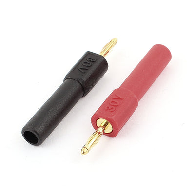 Harfington Uxcell 2PCS Gold Plated 2mm Male to 4mm Female Banana Jack Probes Adapters
