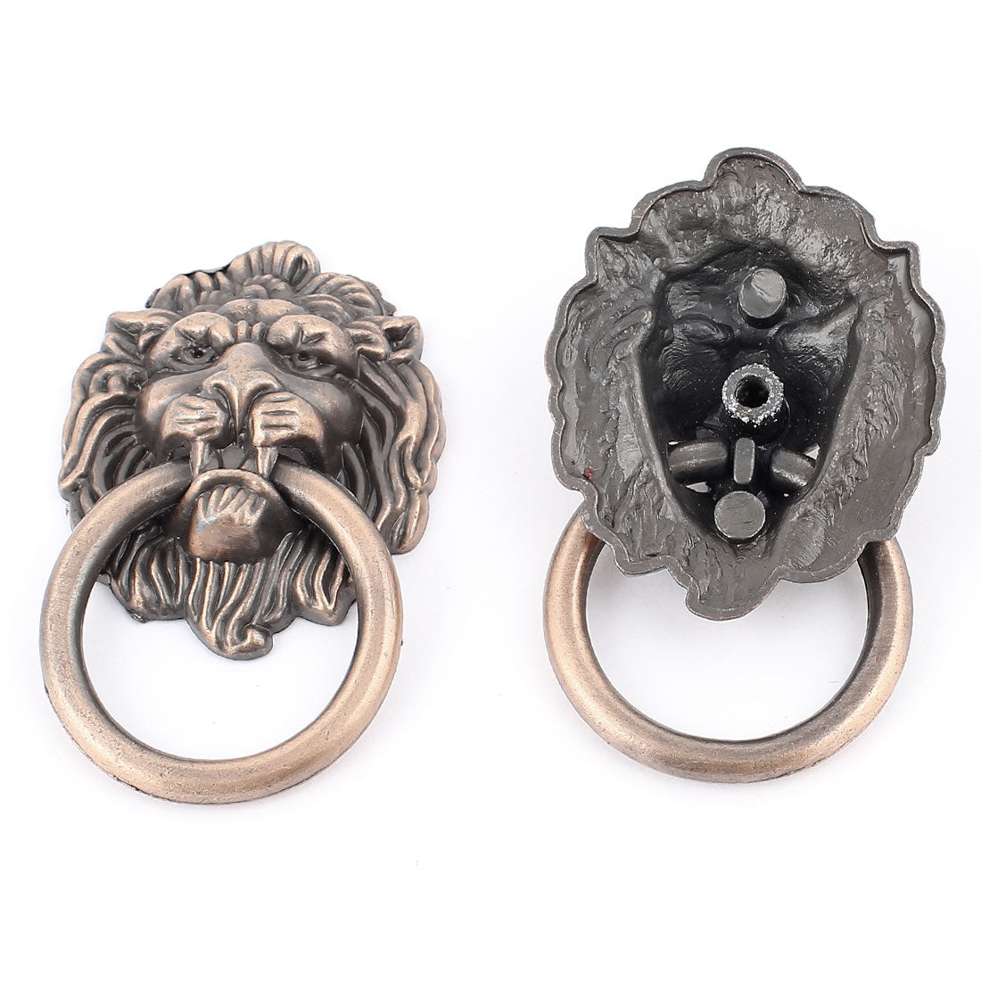 uxcell Uxcell 2pcs Vintage Style Cupboard Cabinet Drawer Door Drop Lion Ring Pull Knobs Handle
