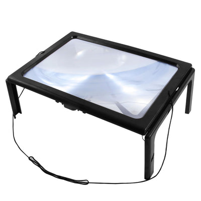 Harfington Uxcell Reading LED Light Cord Sheet Foldable Hands Free Full Page Magnifier