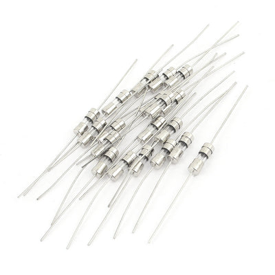 Harfington Uxcell 20pcs AC 250V 0.25A 4x11mm Slow-blow Acting Axial Lead Glass Fuse