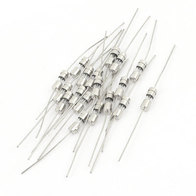 Harfington Uxcell 20pcs AC 250V 3.15A Slow-blow Acting Axial Lead Glass Fuse 4x11mm Body Size