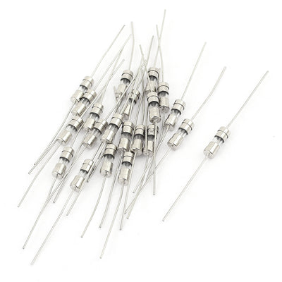 Harfington Uxcell 20pcs AC 250V 10A 4x11mm Slow-blow Acting Axial Lead Glass Fuse