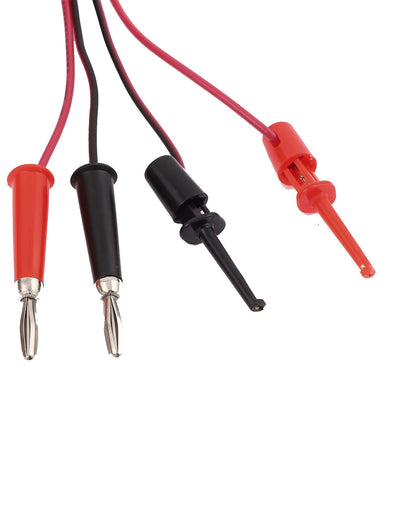 Harfington Uxcell Pair Test Hook Clip to 4mm Banana Connector Lead Cable 3FT for Multimeter