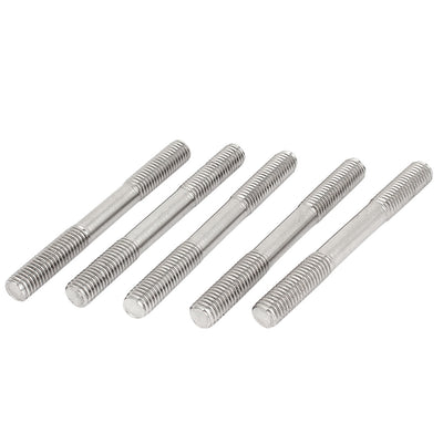 Harfington Uxcell M8 x 80mm Metric A2 Stainless Steel Double End Threaded Stud Screw Bolt 5 Pcs