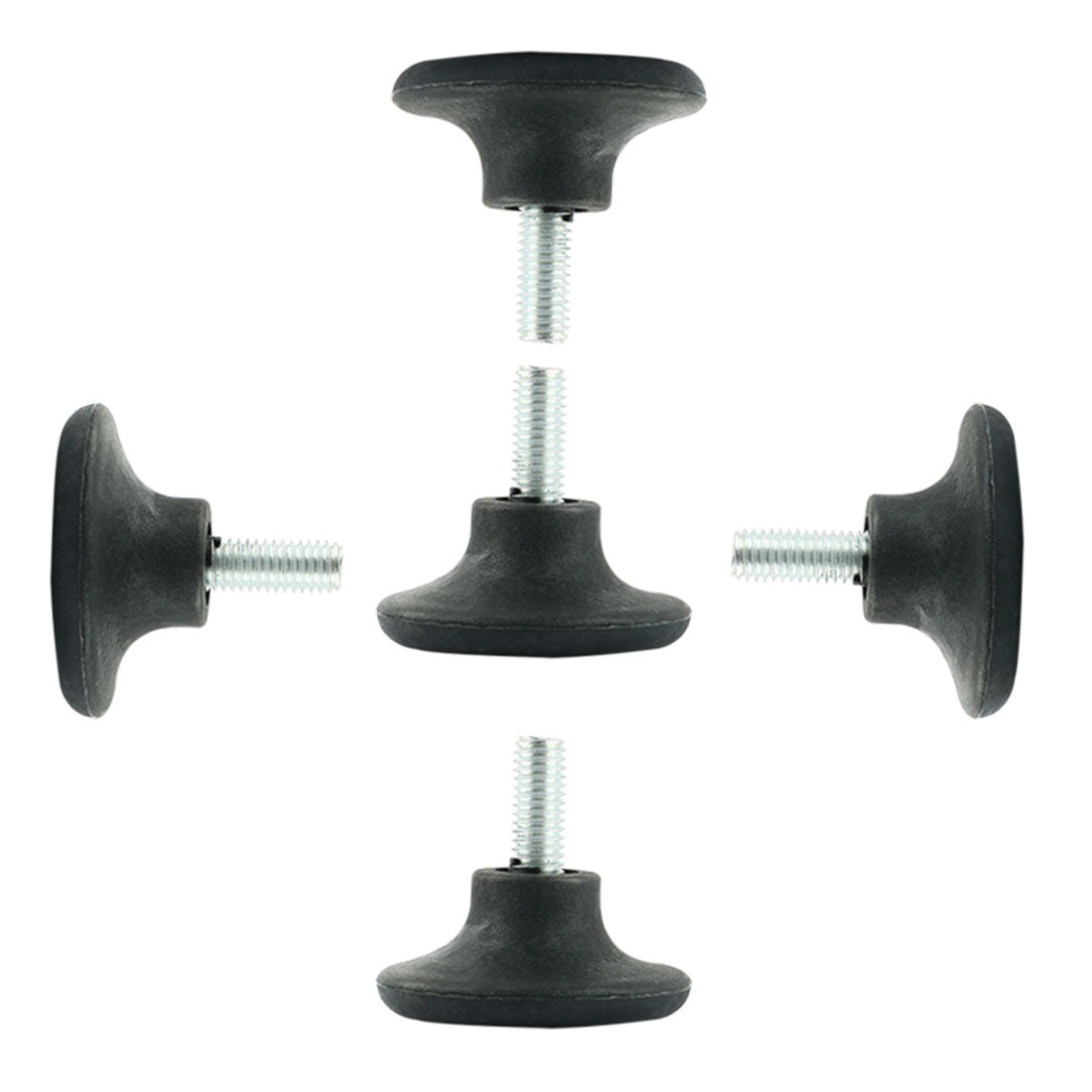 M8 x 15mm Threaded Adjustable Furniture Cabinet Screw On Leveling Glide ...