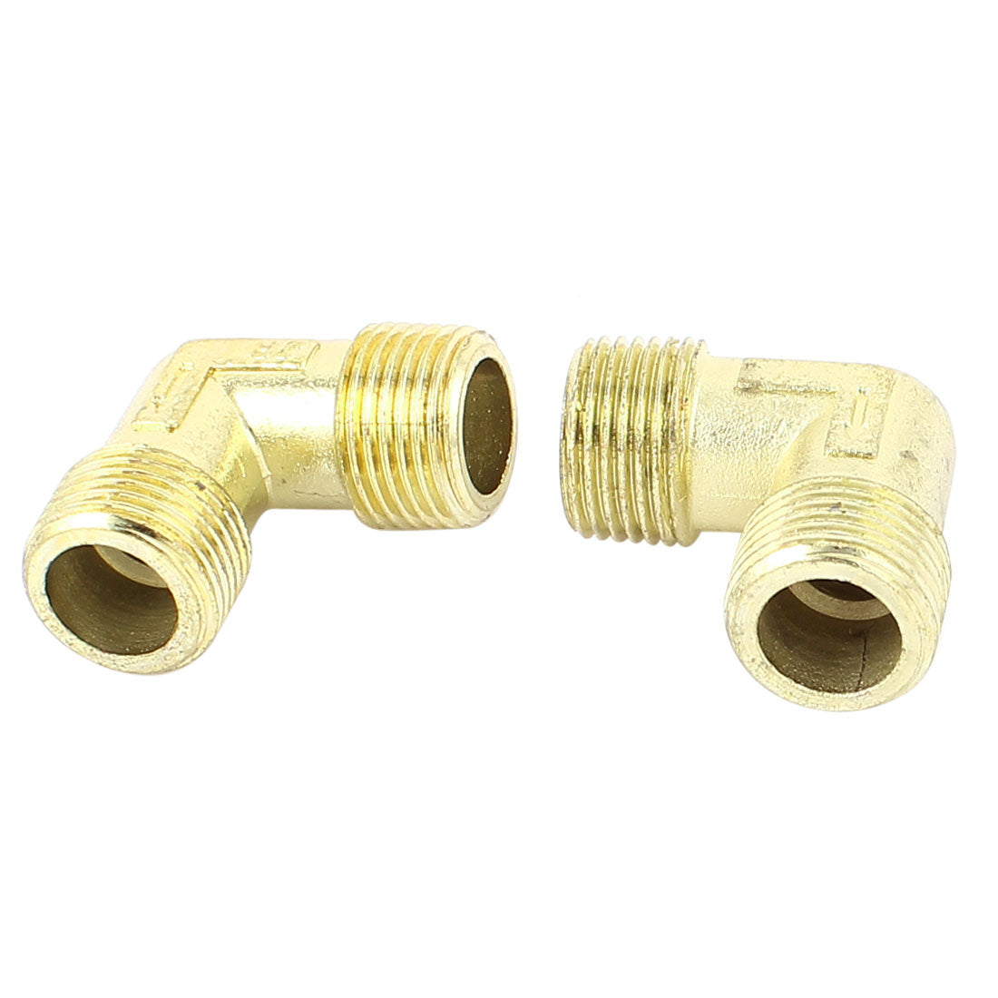 uxcell Uxcell 2 Pcs Metal Pipe 90 Deg 3/8 BSP Male to Male Water Fuel Elbow Fitting
