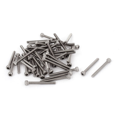 uxcell Uxcell M3x30mm 0.5mm Pitch Stainless Steel Bolts Socket Cap Head Hex Key Screws 50pcs