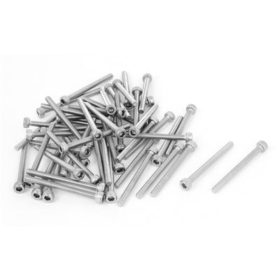 uxcell Uxcell M3x35mm 0.5mm Pitch Stainless Steel Bolts Socket Cap Head Hex Key Screws 50pcs