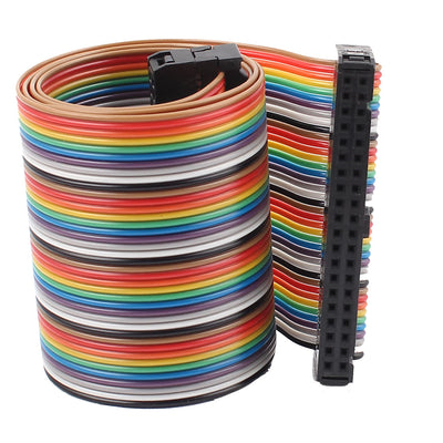 uxcell Uxcell 2.54mm Pitch 40 Pin 40 Way F/F Connector IDC Flat Rainbow Ribbon Cable 1.6ft