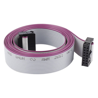 Harfington Uxcell 2.54mm Pitch 14Pin 14 Wire F/F IDC Connector Flat Ribbon Cable 148cm Length