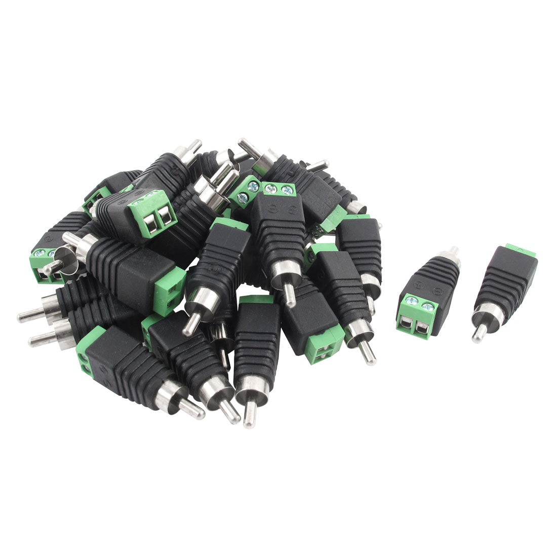 uxcell Uxcell 30pcs UTP Cat5 Cat6 Cable to AV Phono RCA Male Jack Adapter for CCTV