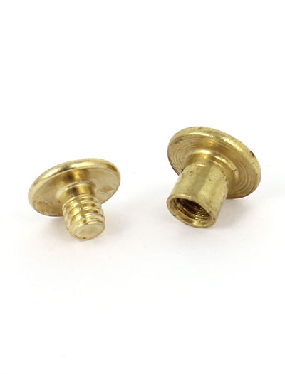 Harfington Uxcell Brass Plated 5x6mm Binding Chicago Screw Post 20pcs for Album Leather Purse