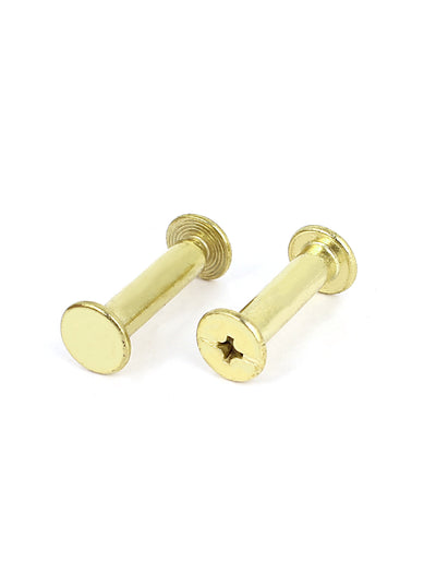 Harfington Uxcell Brass Plated 5x20mm Binding Chicago Screw Post 20pcs for Leather Scrapbook