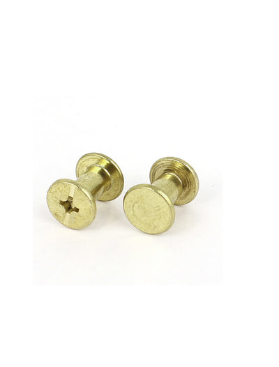 Harfington Uxcell Brass Plated 5x8mm Binding Chicago Screw Post 20pcs for Album Leather Purse