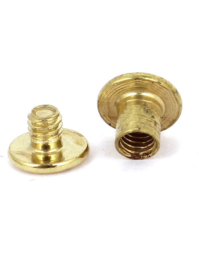 Harfington Uxcell Brass Plated 5x6mm Binding Chicago Screw Post 30pcs for Album Leather Purse