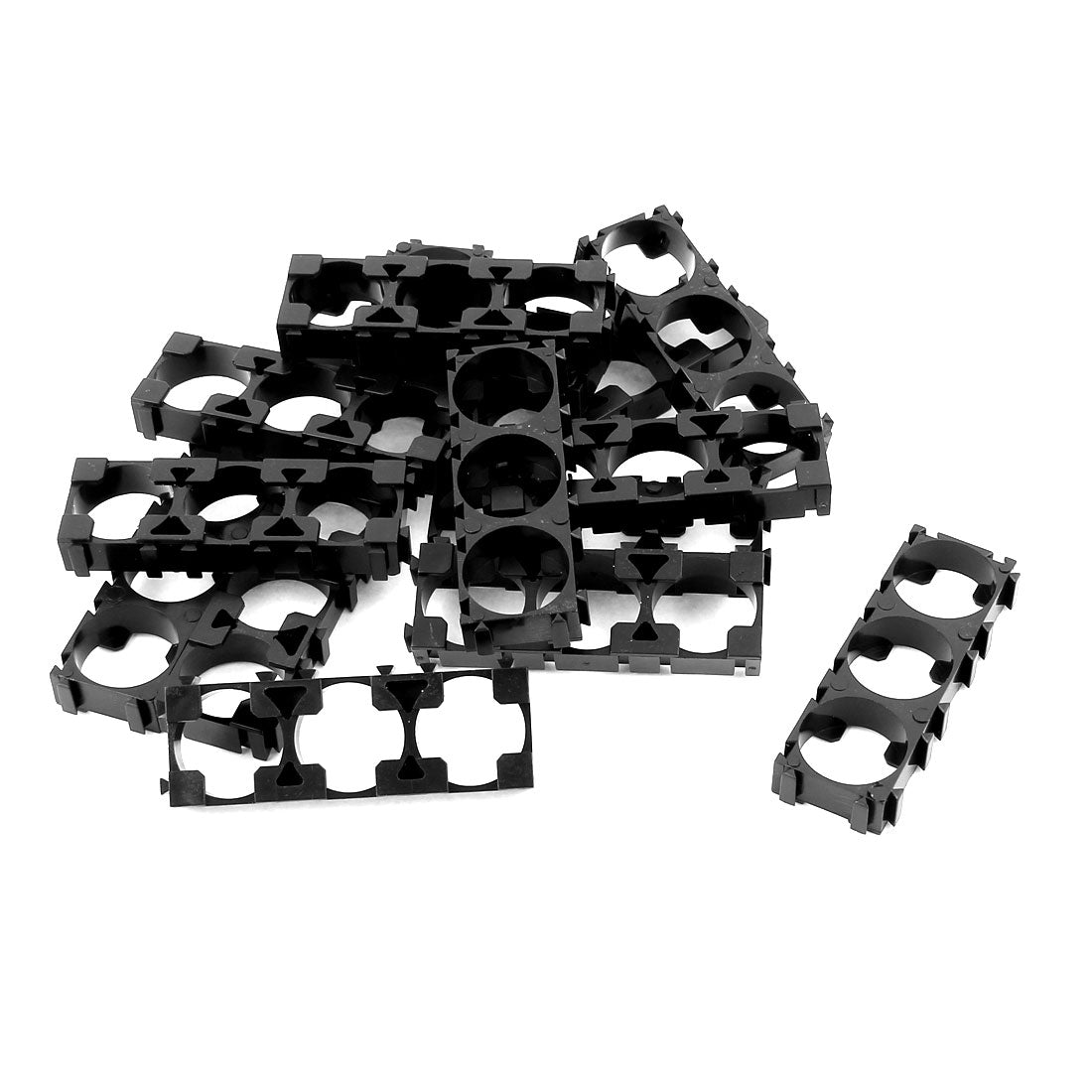 uxcell Uxcell 15 Pcs Lithium Battery Triple Holder Bracket for DIY Battery Pack
