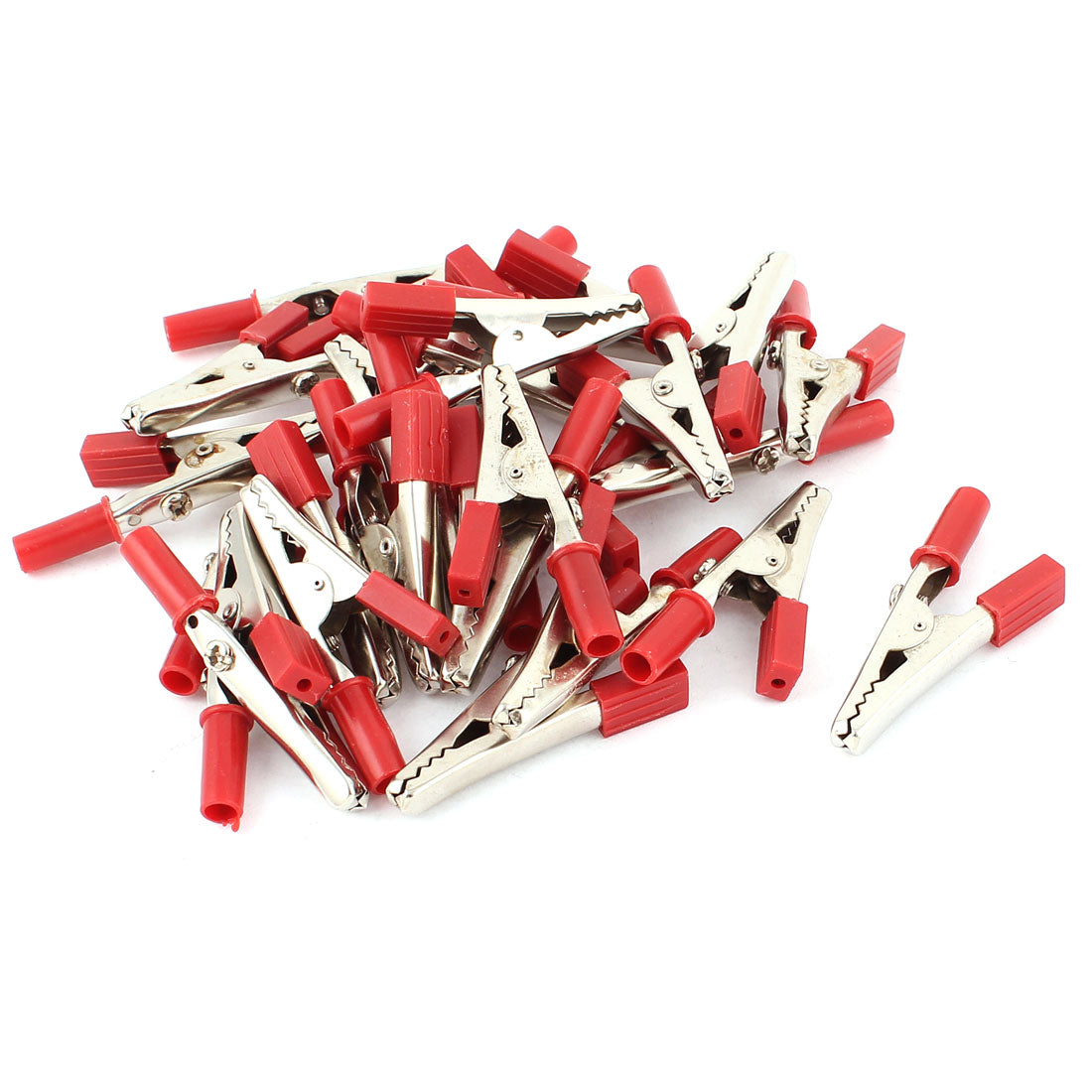 uxcell Uxcell 26pcs Electric Test Crocodile Alligator Clip Clamp 55mm Red