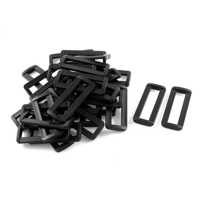Harfington Uxcell 30pcs Black Plastic Bar Slides Buckles for 2" Webbing Strap