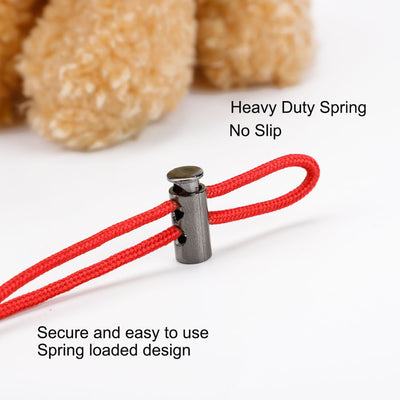 Harfington Uxcell 30 Pcs Plastic Gray Spring Loaded 5mm Dia Dual Holes Cord Locks Stoppers Toggles