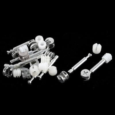 Harfington Uxcell 10 Sets Connector Furniture Side Cam Fittings + Dowel + Pre-inserted Nut