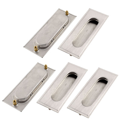 uxcell Uxcell Sliding Door Cabinet Enclosure Drawer Rectangle Flush Recessed Pull Handle 5PCS