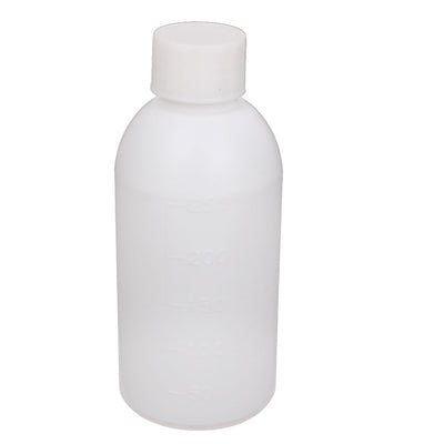 uxcell Uxcell Graduated 250ml Plastic Bottle HDPE White Watertight Screw-Top Lid w Inner Cap