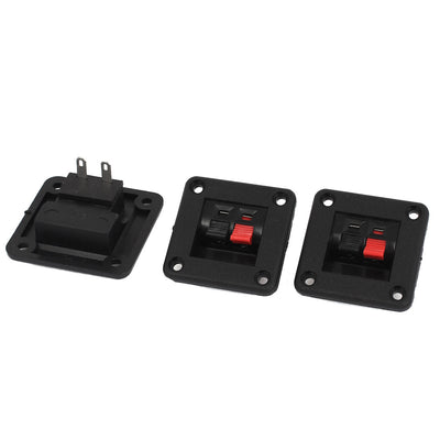 uxcell Uxcell 3pcs 2 Way Speaker Box Connector Terminal Binding Post Spring Clip Red Black