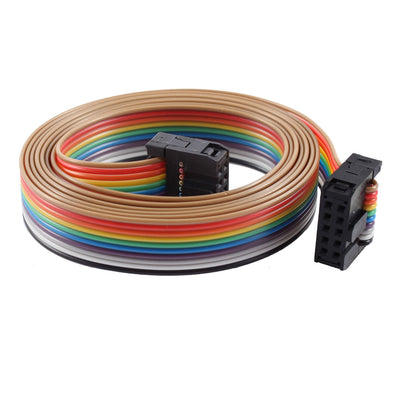 Harfington Uxcell 2.54mm Pitch 10 Pin 10 Way F/F Connector IDC Flat Rainbow Ribbon Cable 118cm