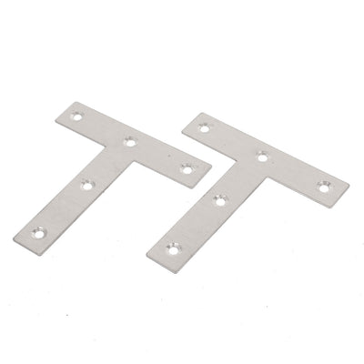 Harfington Uxcell 4 Pcs 80mmx80mmx16mm Metal T Shaped Flat Plate Corner Brace Angle Brackets