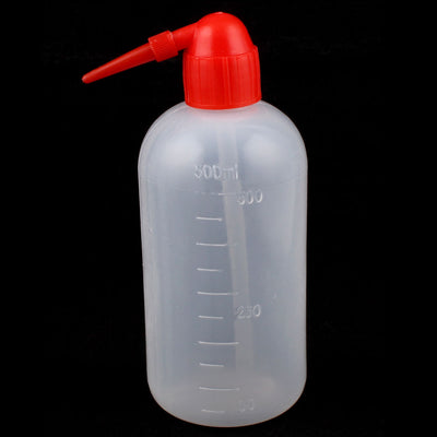 Harfington Uxcell 500mL Red Cover Tip Graduated Plastic Cleaning Alcohol Container Tattoo Wash Squeeze Bottle