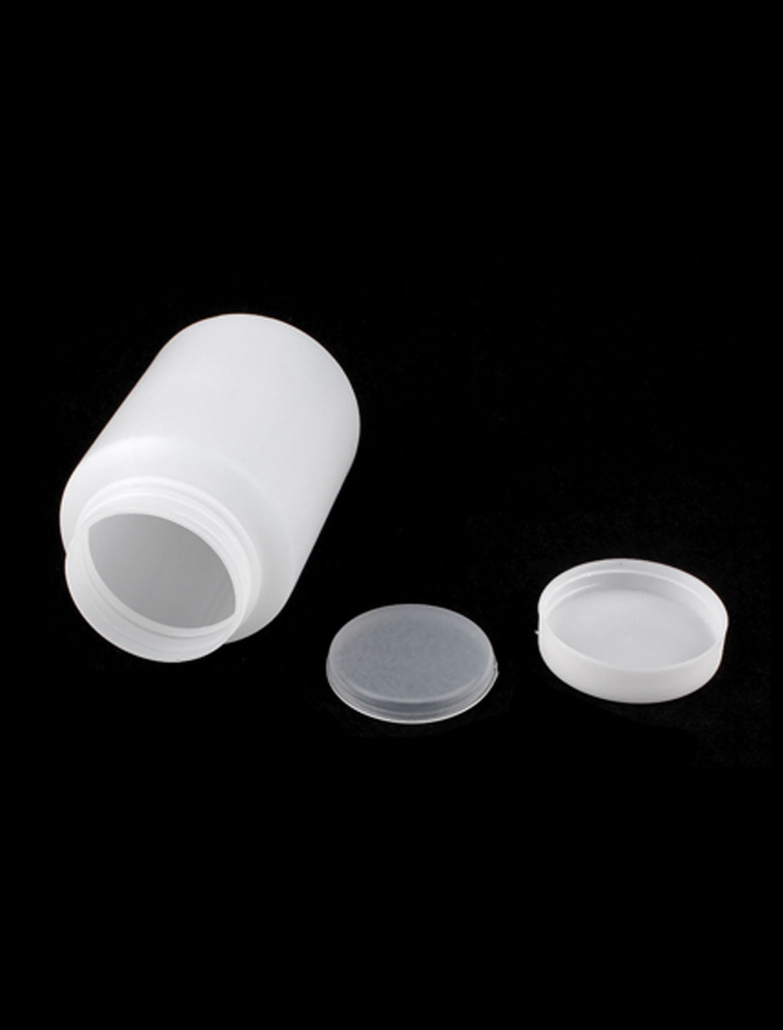 Uxcell Lab Screw Lid White Plastic Wide Mouth Graduated Chemicals