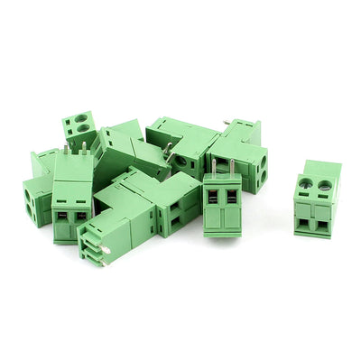 Harfington Uxcell 10 Pcs AC 300V 10A PCB Screw Terminal Block Connector 5.08mm Pitch Green