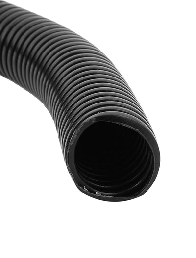 Harfington Uxcell 2.3 M 20 x 25 mm PVC Flexible Corrugated Conduit Tube for Garden,Office Black