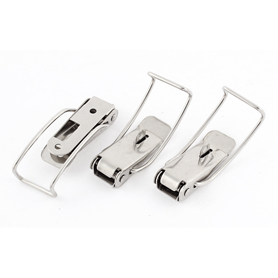 uxcell Uxcell Chest Case Box Stainless Steel Spring Loaded Draw Lock Toggle Latch 4.5" 3 Pcs