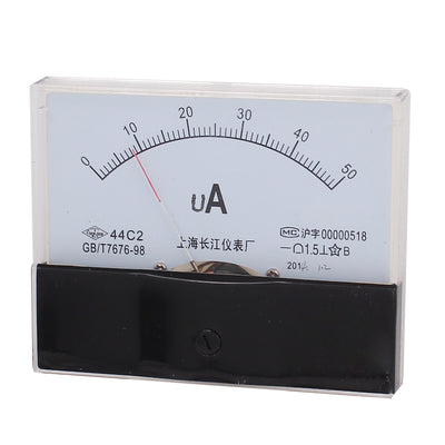 Harfington Uxcell DC 0-50uA Class 1.5 Accuracy Analog Amperemeter Panel Meter Gauge 44C2