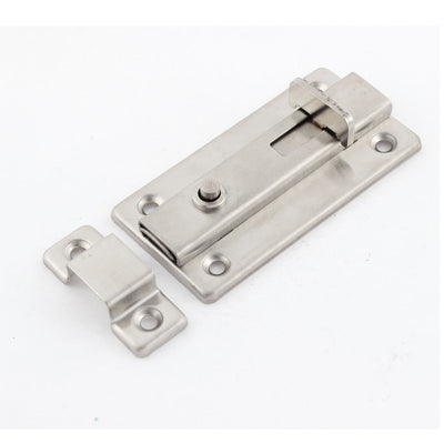 Harfington Uxcell 4" Stainless Steel Automatic Door Security Latch Lock Barrel Bolt Silver Tone