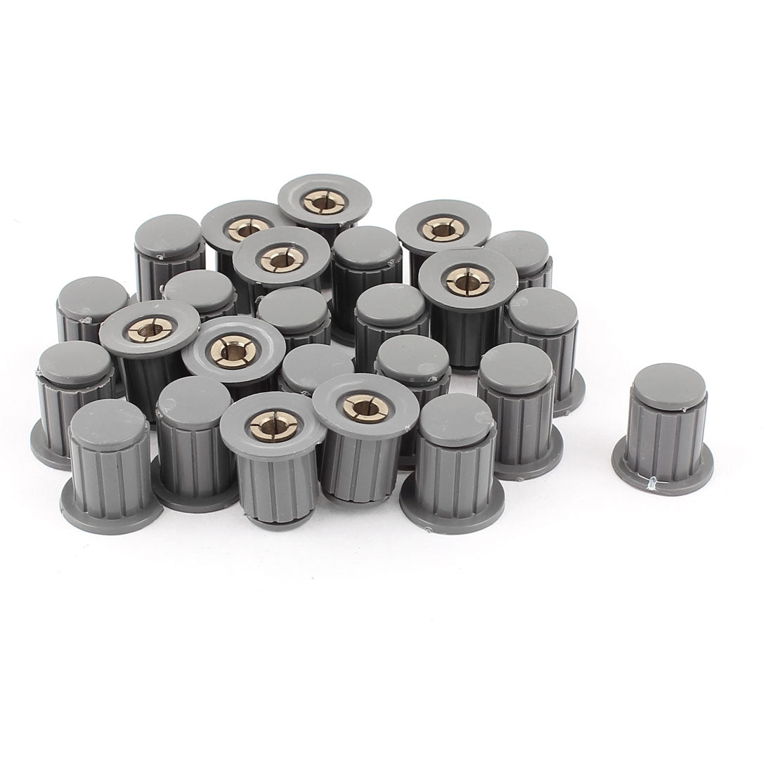 uxcell Uxcell 25 Pcs 4mm Shaft Insert Dia Brass Tone Core Potentiometer Control Knobs