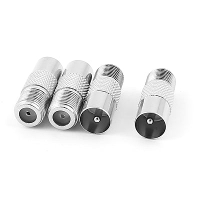 Harfington Uxcell F Type Female to TV PAL Male Jack F/M RF Coax Coaxial Adapter Connector 4pcs