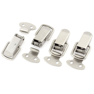 Harfington Uxcell Chest Cabinet Silver Tone Spring Loaded Toggle Latch Hasp 4 Pcs