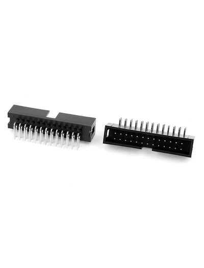 Harfington Uxcell 12 Pcs 2.54mm 2x13 26 Pin Right Angle Male Shrouded PCB Box header IDC Socket