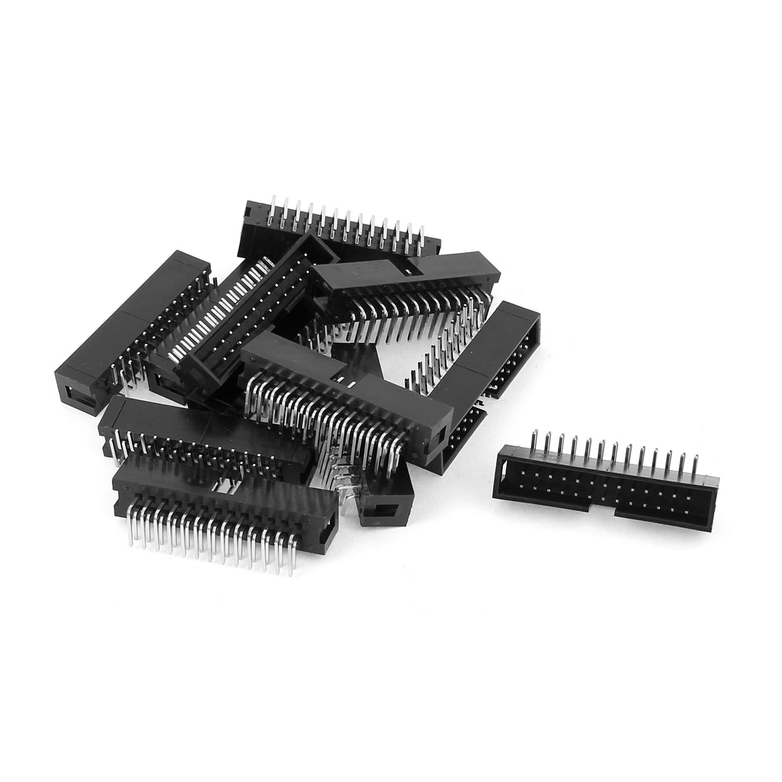 uxcell Uxcell 12 Pcs 2.54mm 2x13 26 Pin Right Angle Male Shrouded PCB Box header IDC Socket