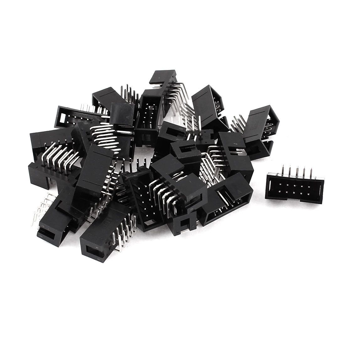 uxcell Uxcell 24 Pcs Dual Row 10-Pin Right Angle 2.54mm Box Header Connector IDC Male Sockets