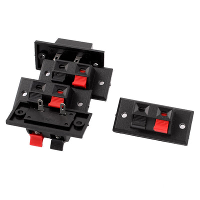 uxcell Uxcell 5pcs 2 Way Push Release Connector Plate Amplifier Speaker Terminal Strip Block