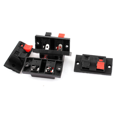 uxcell Uxcell 5pcs 2 Way Jack Spring Push Release Connector Plate Speaker Terminal Strip Block
