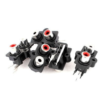 Harfington Uxcell 5pcs PCB Mount 2 Position Stereo Video Jack Socket RCA Female Connector
