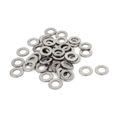 Harfington Uxcell 50pcs 304 Stainless Steel Flat Washer #10 Plain Spacer for Screws Bolts