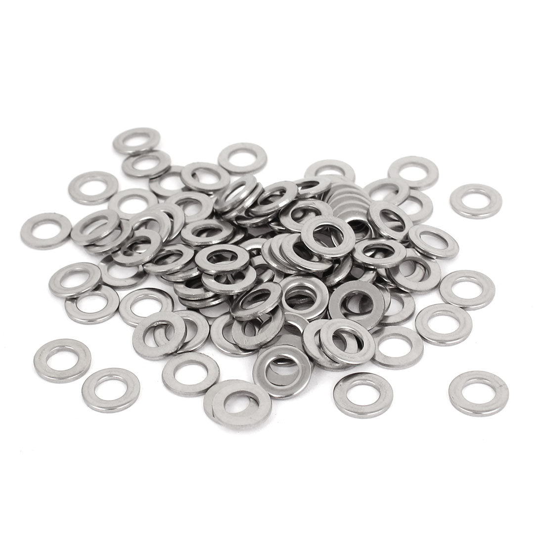 uxcell Uxcell 100pcs Silver Tone 304 Stainless Steel Flat Washer 1/4" for Screws Bolts
