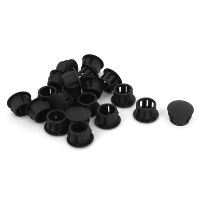 Harfington Uxcell Black Plastic Round Snap in Mounting 1/2" Panel Hole Cover 20pcs