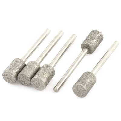 uxcell Uxcell 3mm Shank 8mm Dia Cylinder Head Grinding Diamond Mounted Point 5 Pcs